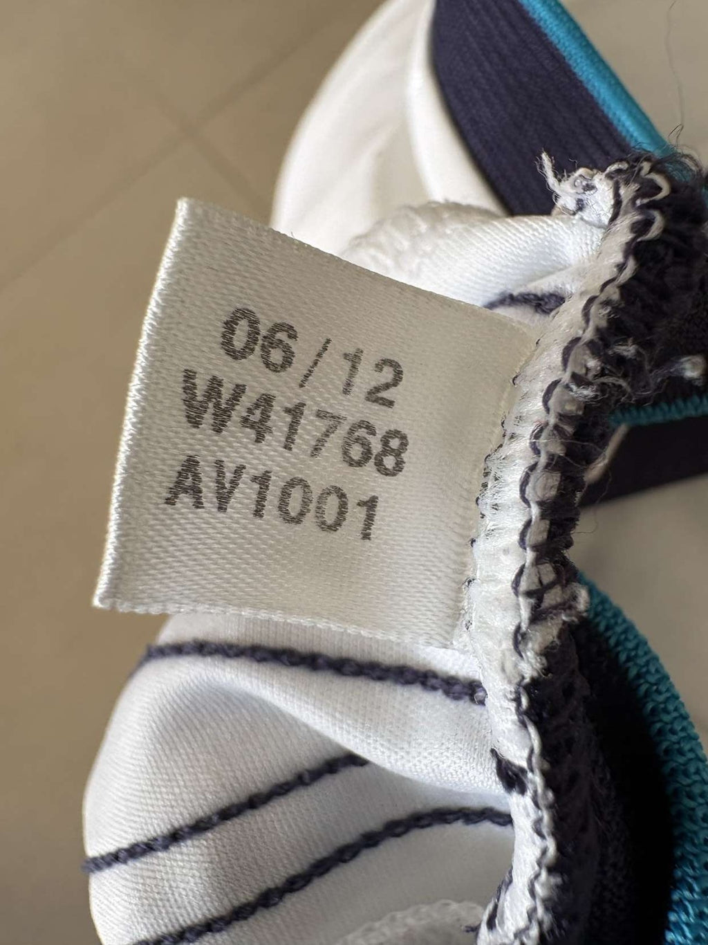 Inner label showing adidas product code W41768