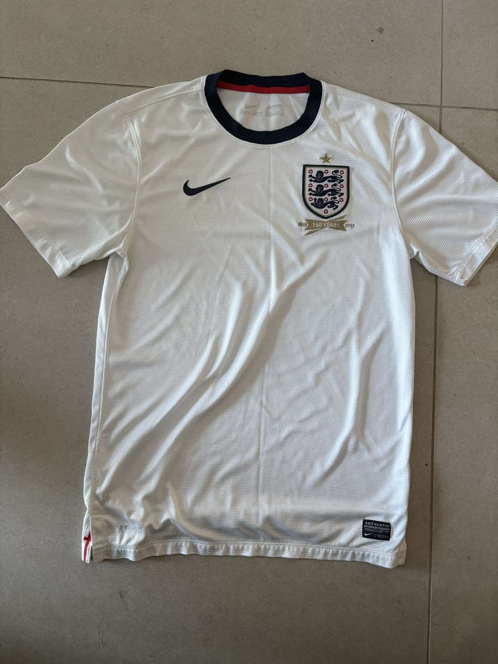 2013 England home shirt, front, Nike