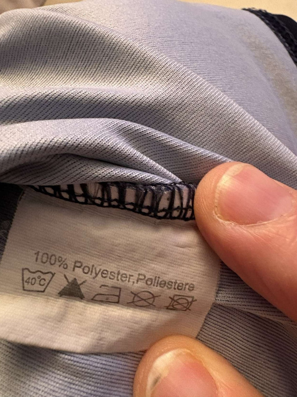 Wash care label on the 2019/20 RKC Waalwijk away shirt