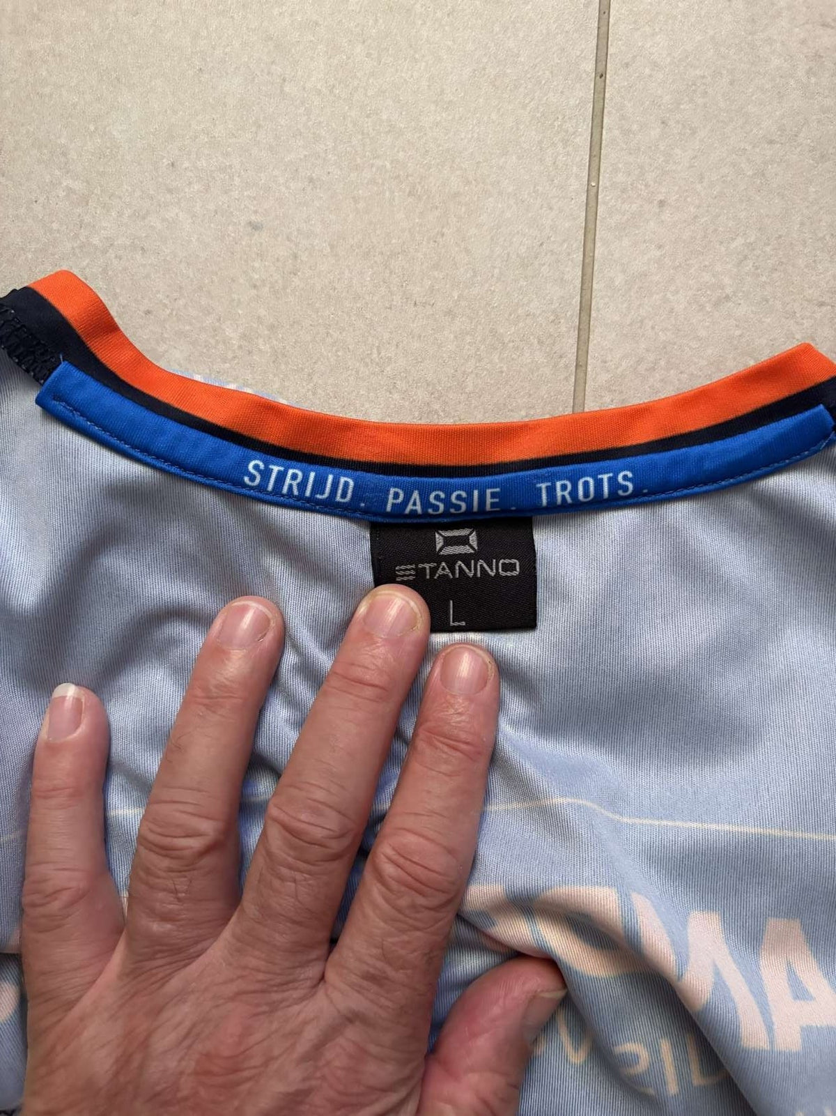 Club motto printed inside the collar of the 2019/20 RKC Waalwijk away shirt