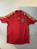 2008 Spain home shirt in red, front, adidas