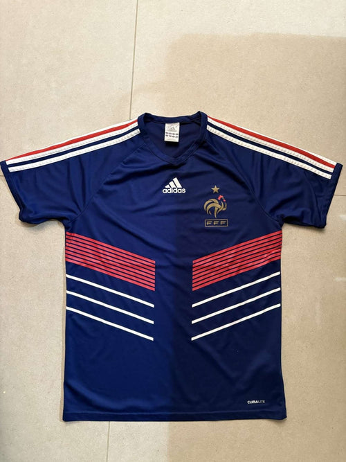 2010 France home shirt in blue, front, adidas