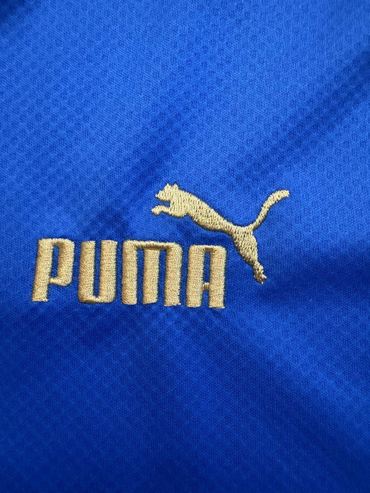 Puma logo on the 2022 Italy home shirt