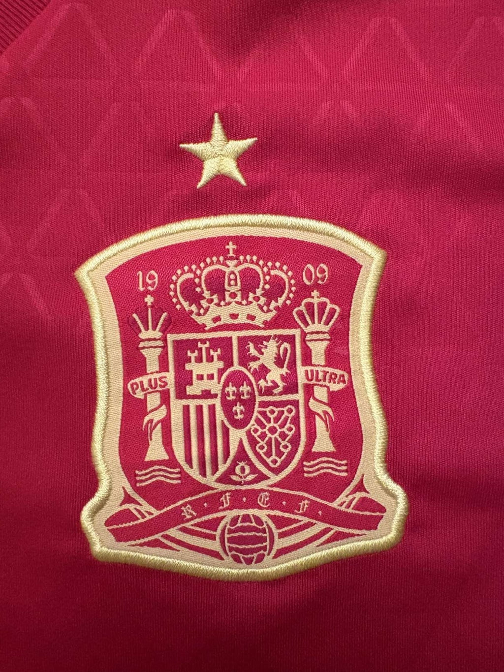 Spain crest on the 2016 Spain home shirt