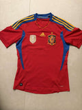 2010/11 Spain home shirt in red, front, adidas