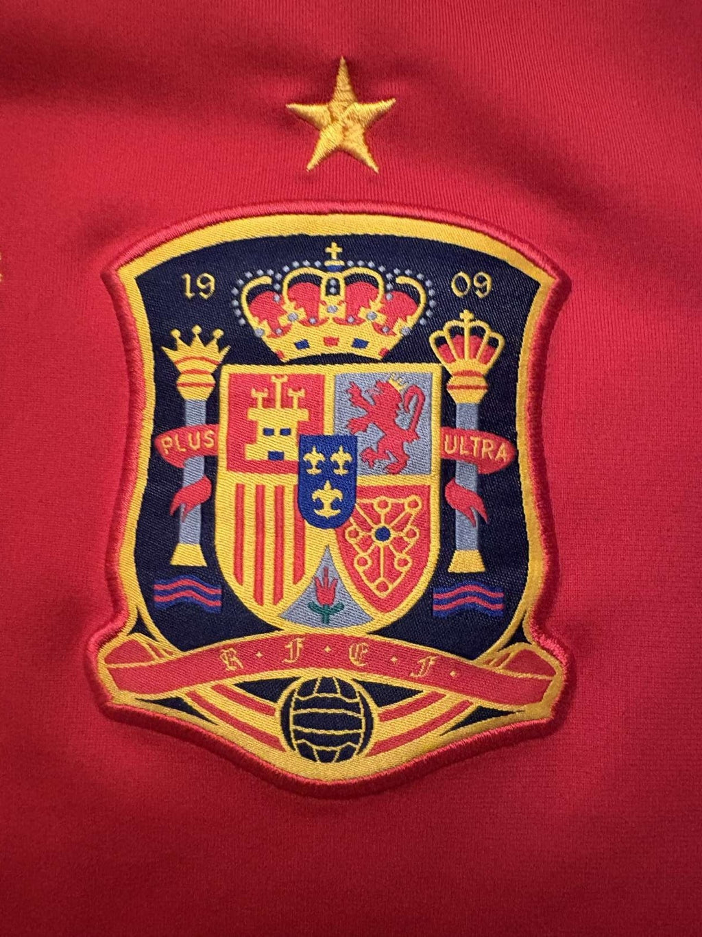 Spain crest on the 2010/11 Spain home shirt