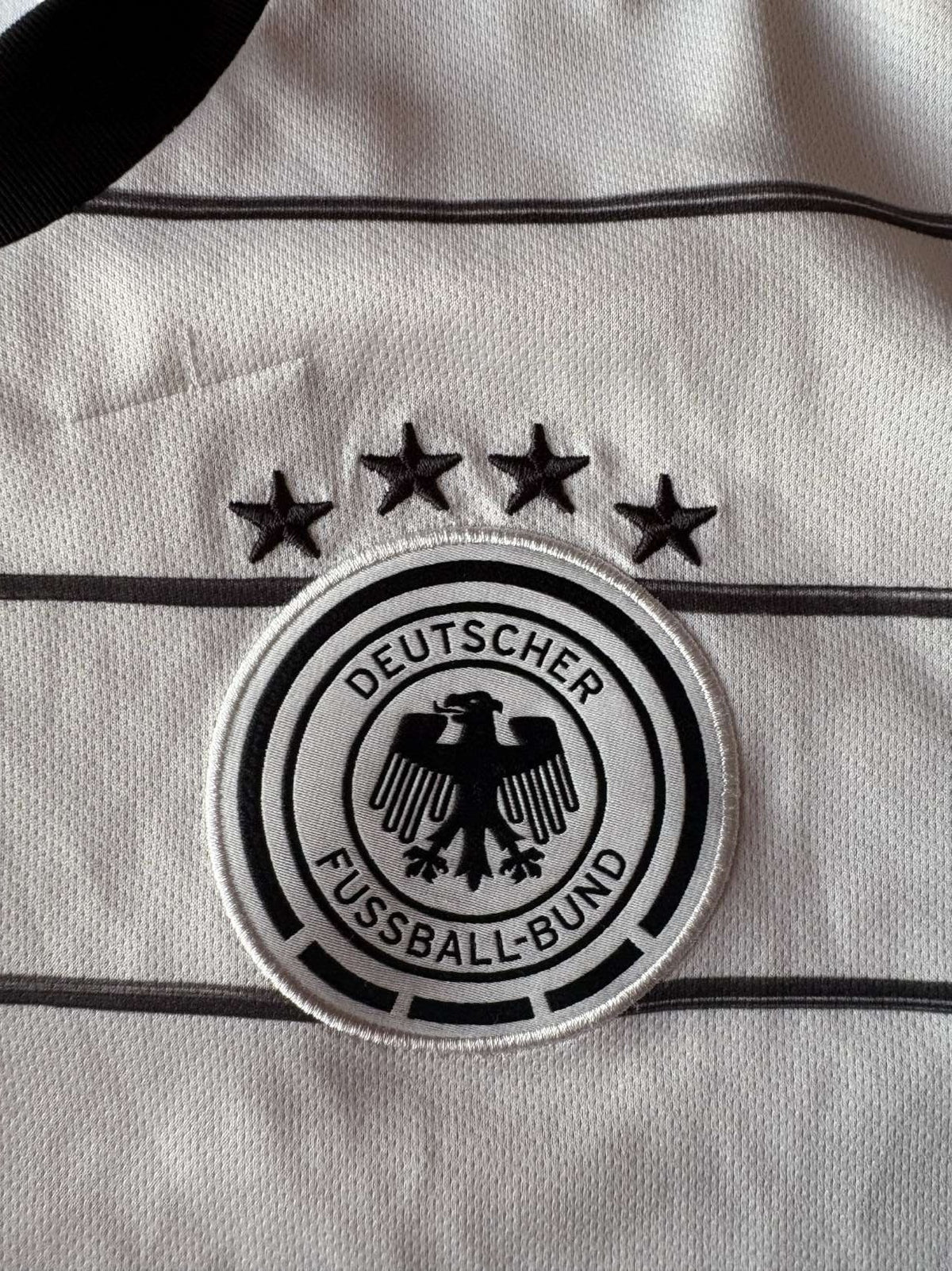 Germany crest on the 2020 Germany home shirt