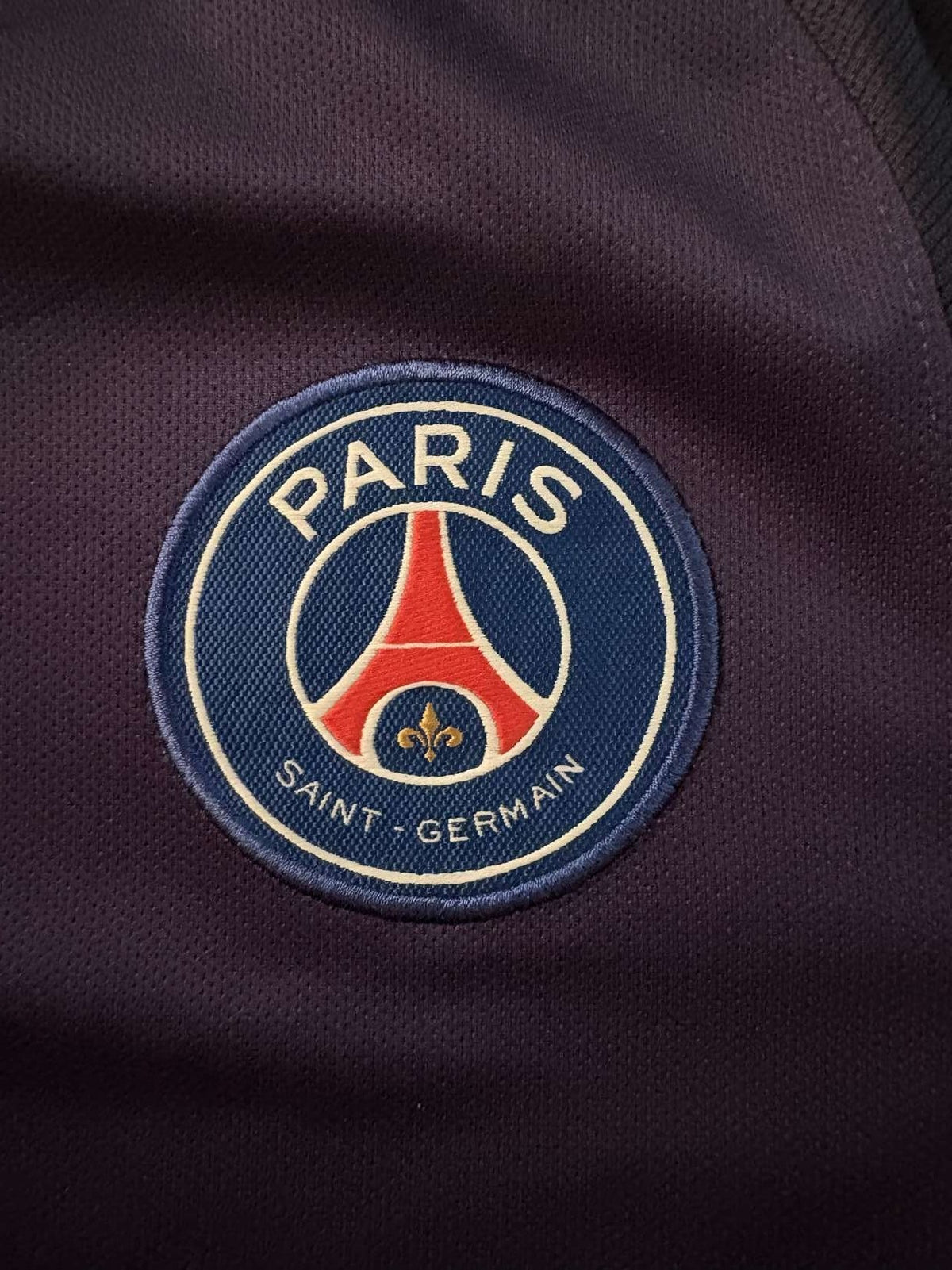 Paris Saint-Germain club crest on the 2016/17 home shirt