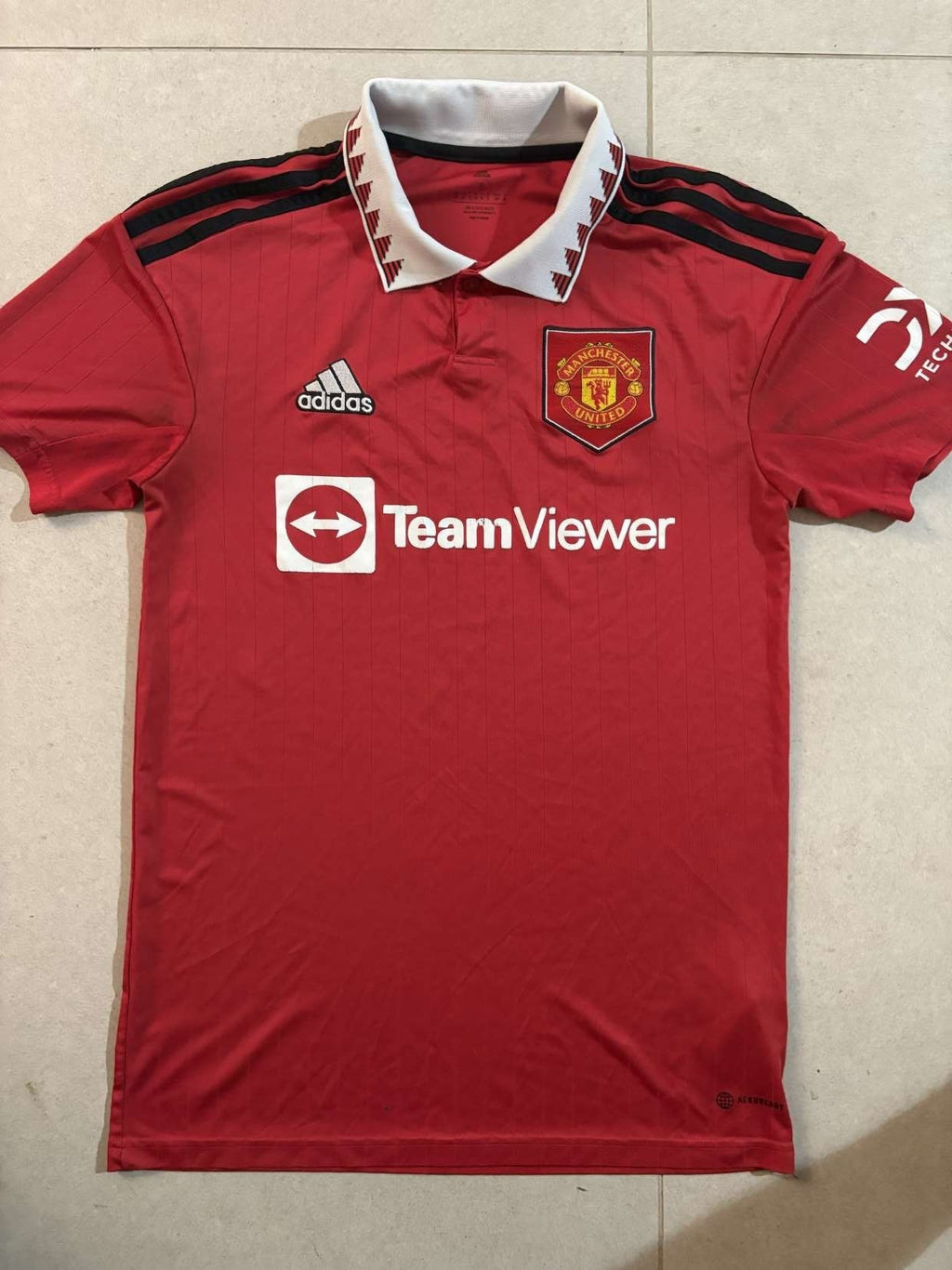 2022/23 Manchester United home shirt, front, adidas with TeamViewer sponsor