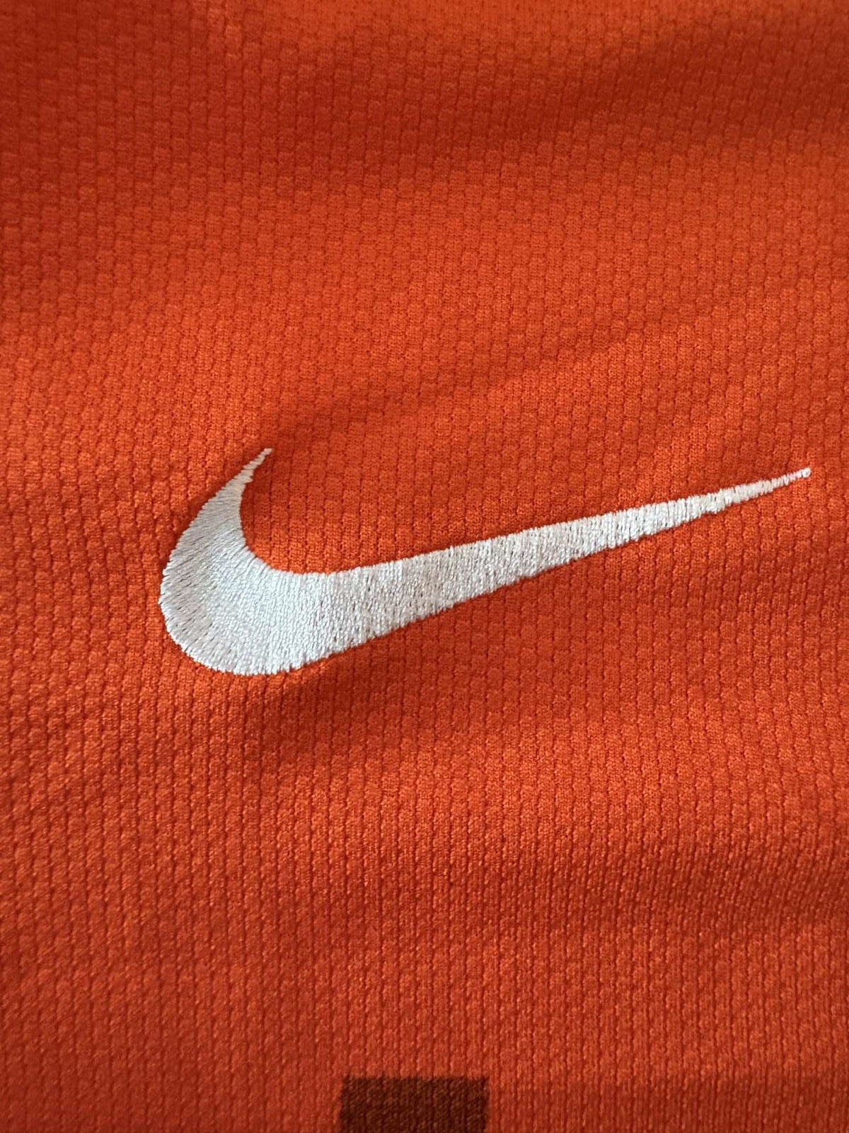 Nike branding on the 2008 Holland home shirt