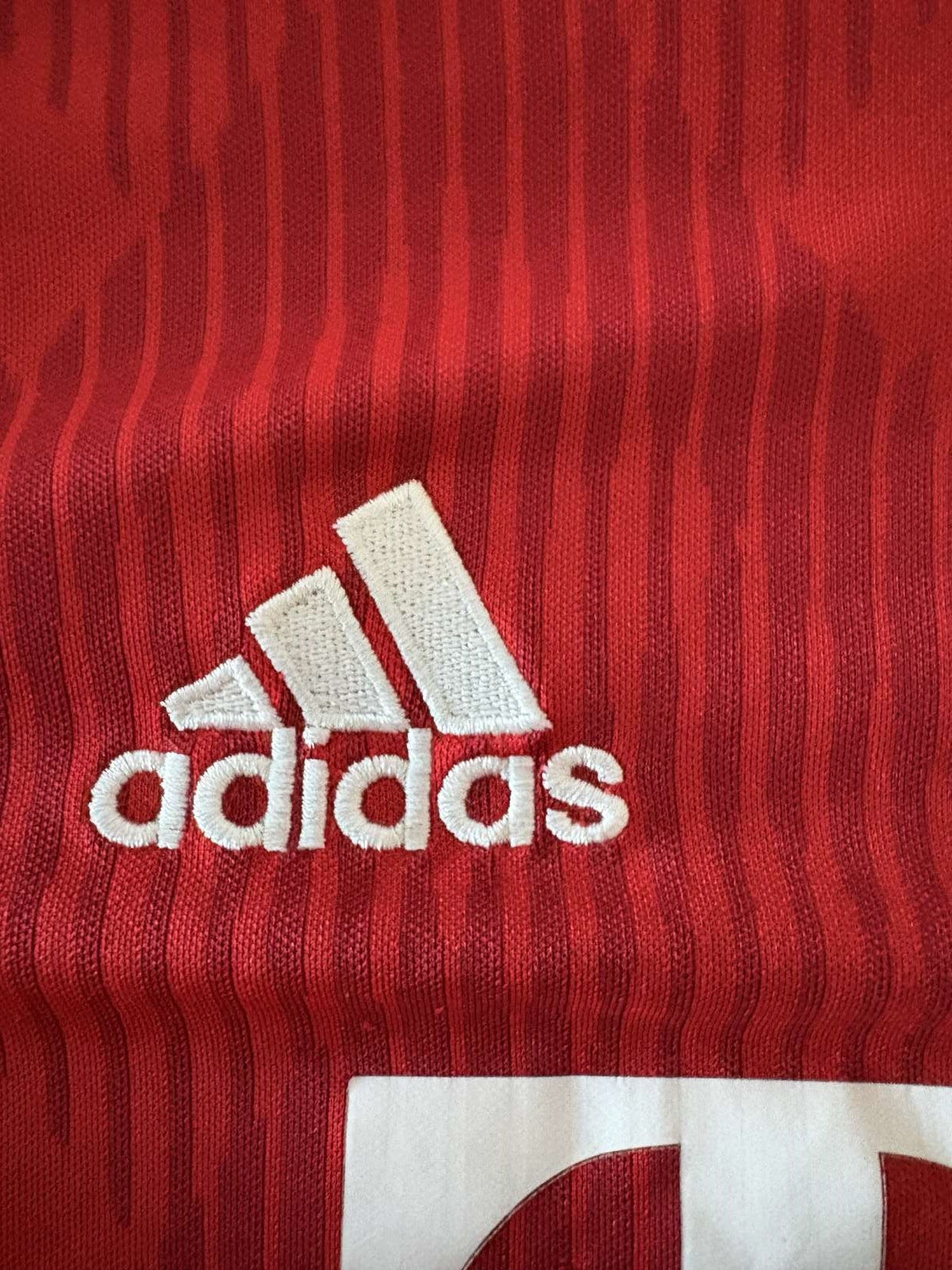 adidas branding on the 2018/19 Bayern Munich home shirt