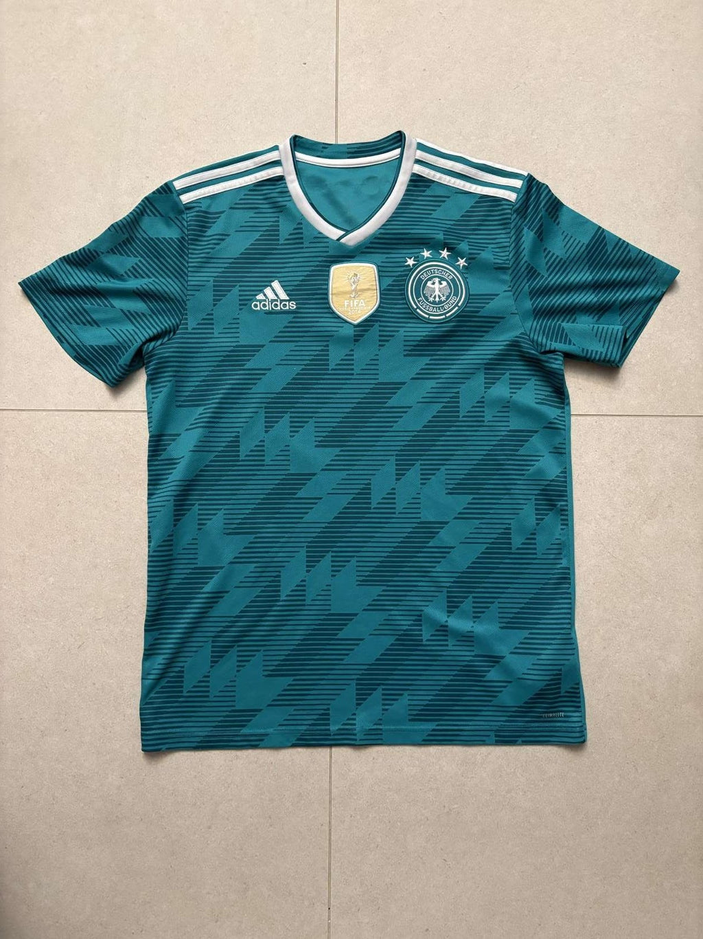 2018 Germany away shirt in green, front, adidas