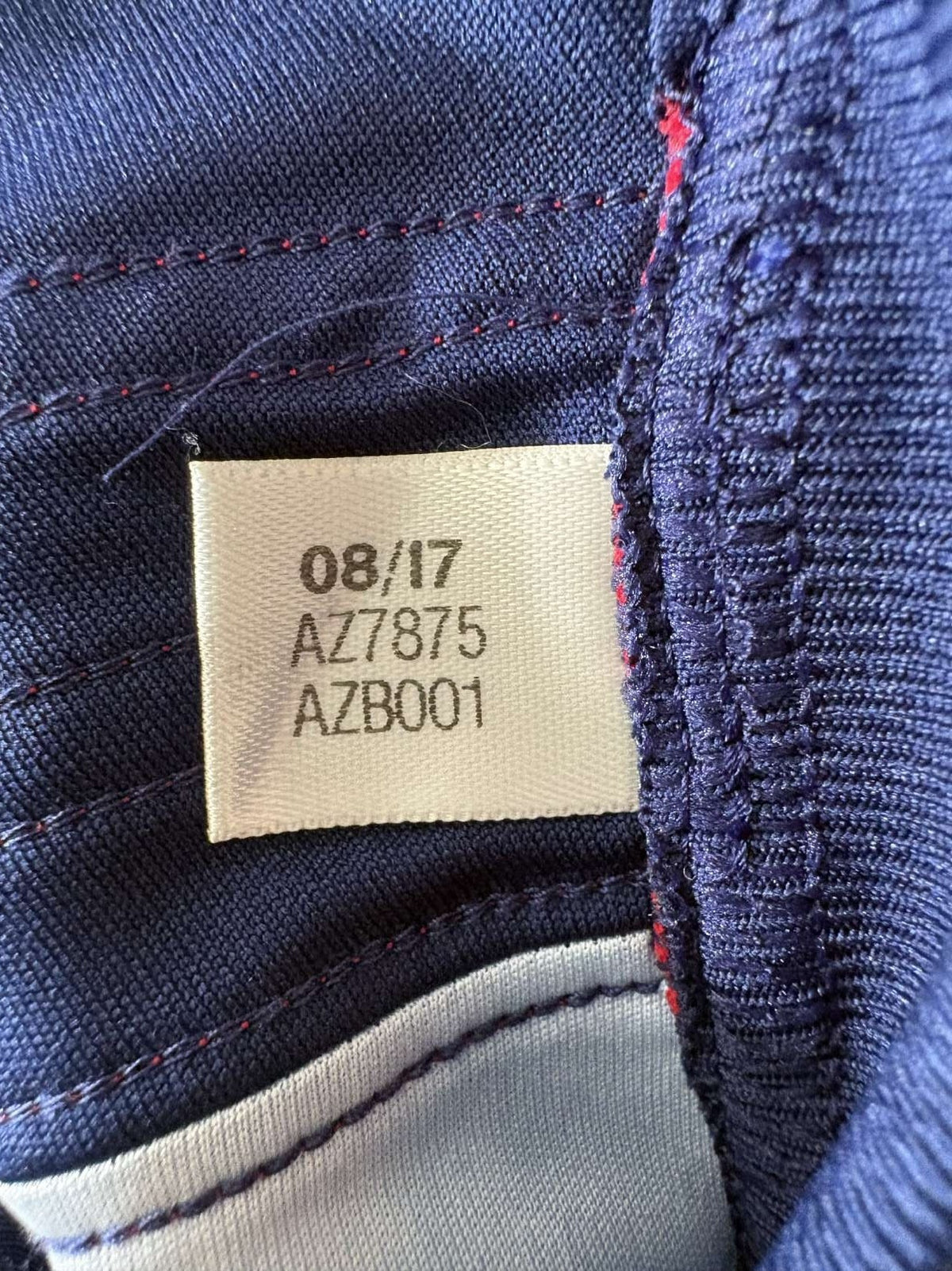Inner label showing adidas product code AZ7875