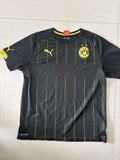 2014/15 Borussia Dortmund away shirt, front, black with yellow pinstripes
