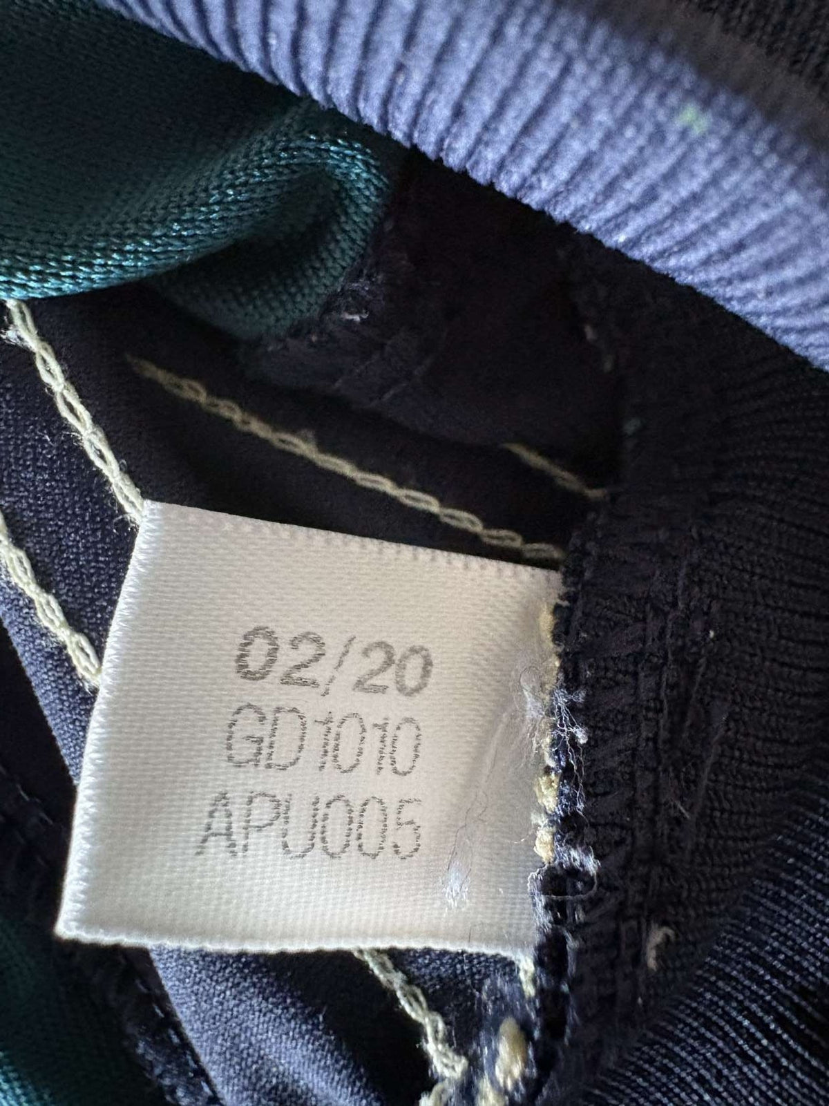 Inner label showing adidas product code GD1010