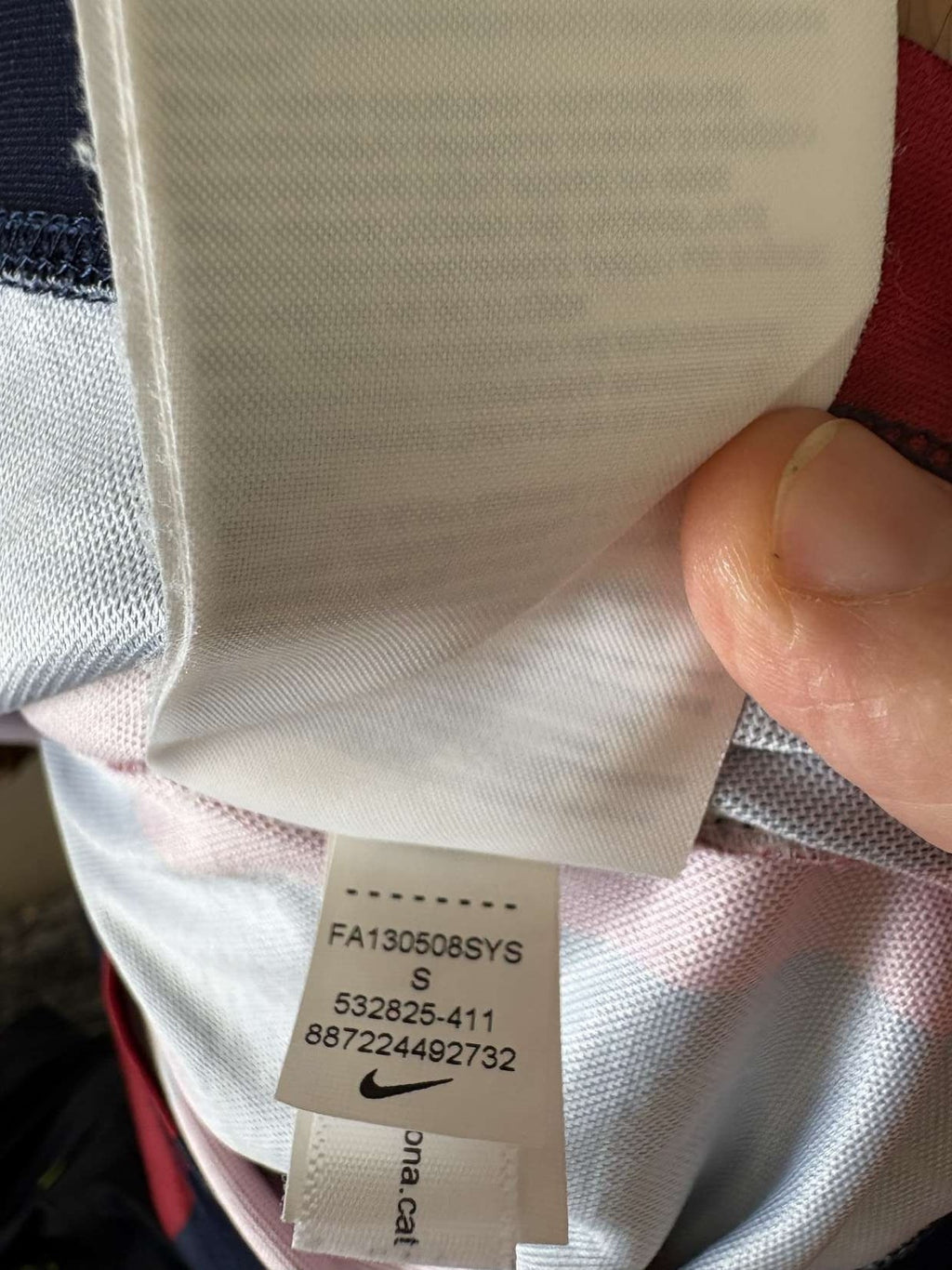 Inner product label of the Barcelona home shirt