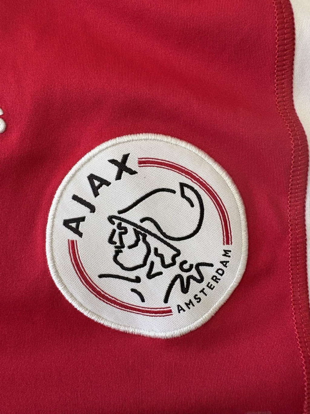 Ajax crest on the home shirt
