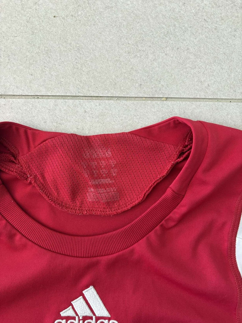 Collar detail of the Ajax home shirt