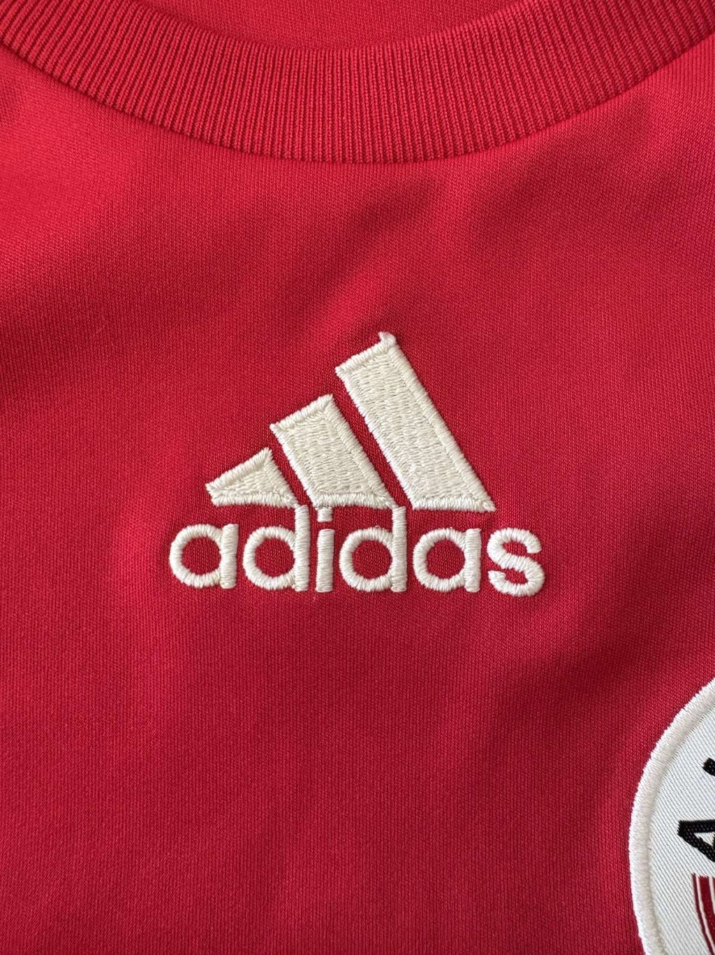 Further adidas branding detail on the Ajax home shirt