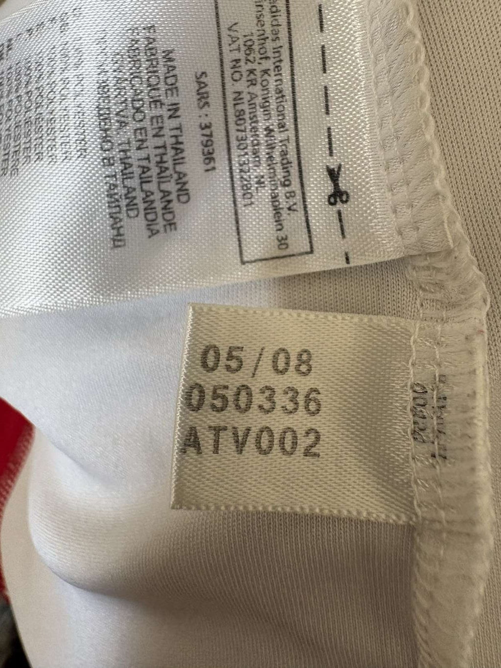 Inner product label of the Ajax home shirt