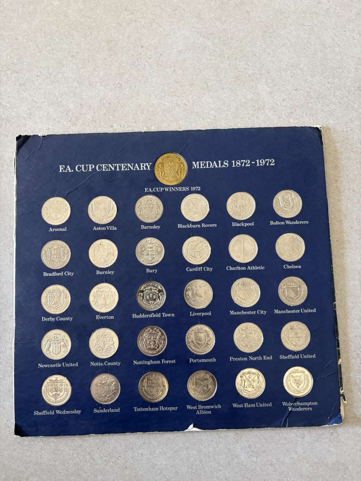 The completed board — all thirty-one medals